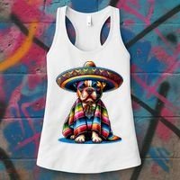 Sombrero Tacos Fiesta French Bulldog Lover Cinco De Mayo Women's Tank Top thumb 3