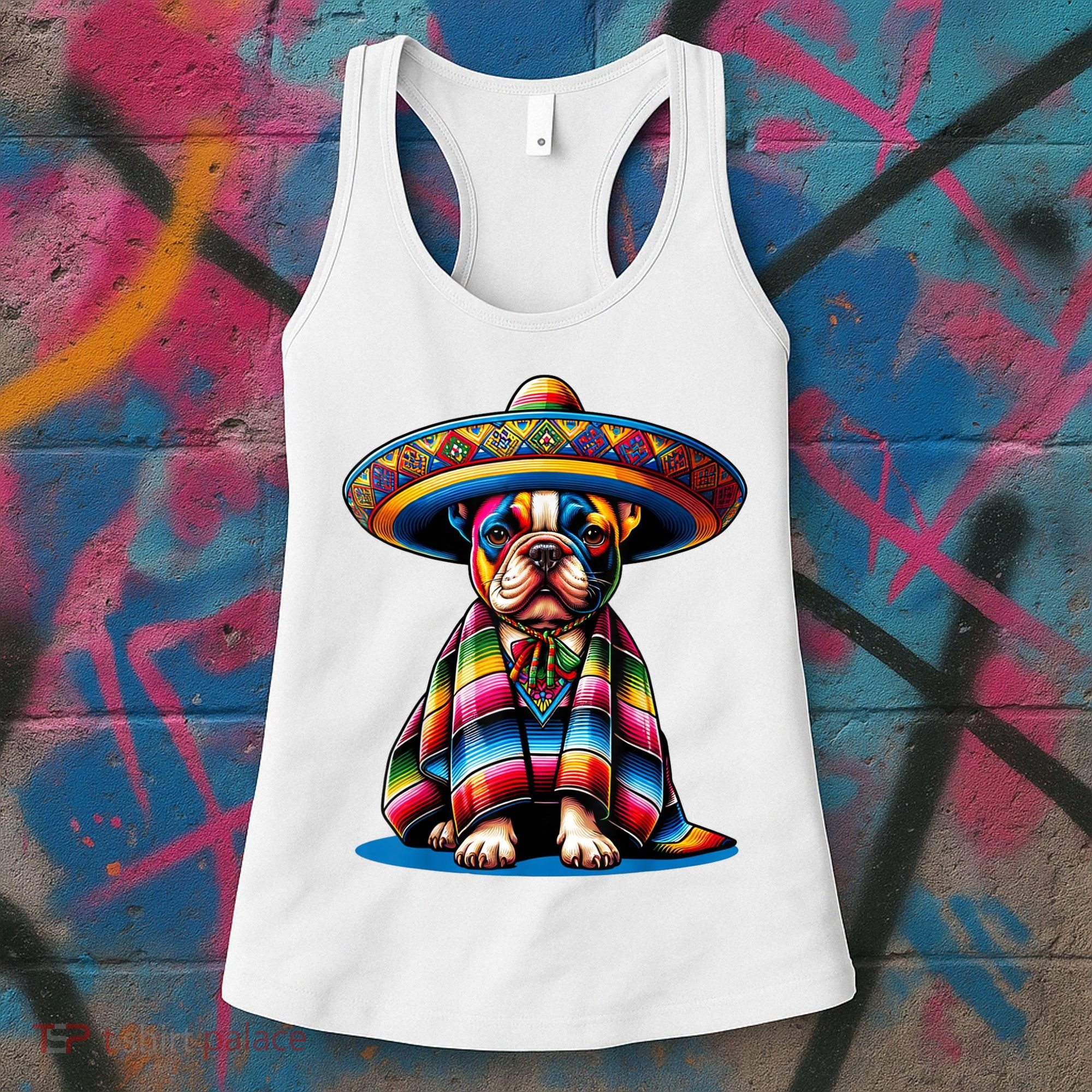 Sombrero Tacos Fiesta French Bulldog Lover Cinco De Mayo Women's Tank Top