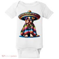 Sombrero Tacos Fiesta French Bulldog Lover Cinco De Mayo Baby Bodysuit thumb 0