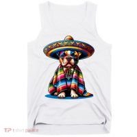 Sombrero Tacos Fiesta French Bulldog Lover Cinco De Mayo Tank Top thumb 0