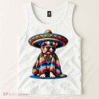 Sombrero Tacos Fiesta French Bulldog Lover Cinco De Mayo Tank Top thumb 2