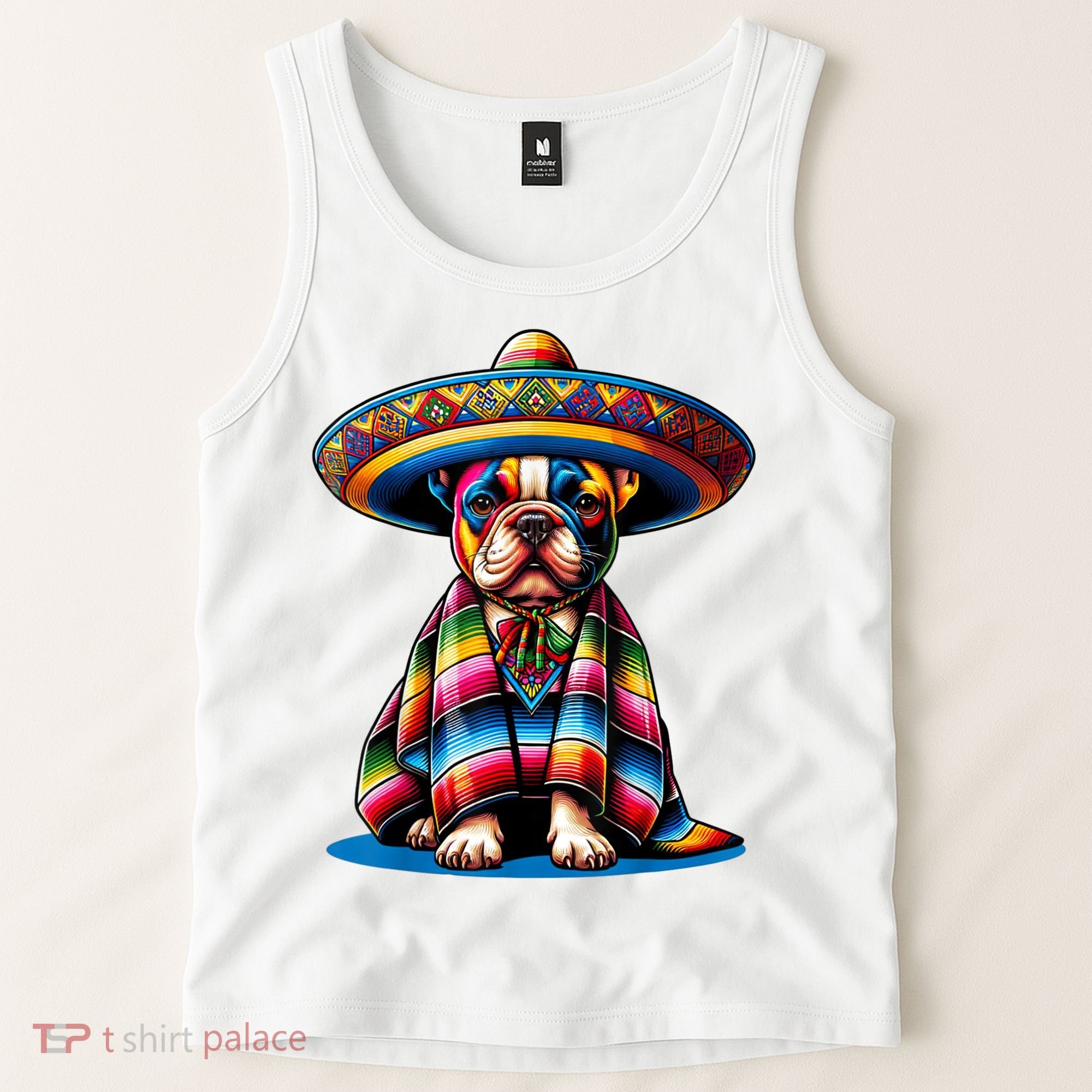 Sombrero Tacos Fiesta French Bulldog Lover Cinco De Mayo Tank Top
