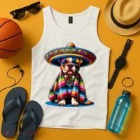 Sombrero Tacos Fiesta French Bulldog Lover Cinco De Mayo Tank Top thumb 4