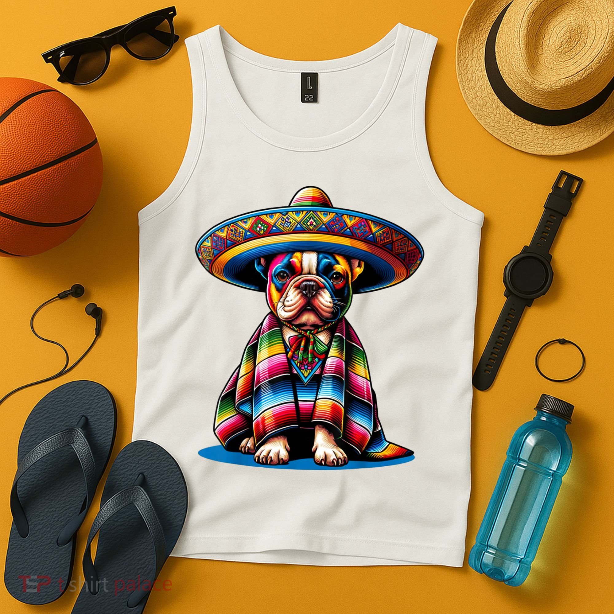 Sombrero Tacos Fiesta French Bulldog Lover Cinco De Mayo Tank Top