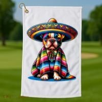 Sombrero Tacos Fiesta French Bulldog Lover Cinco De Mayo Golf Towel thumb 1