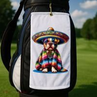 Sombrero Tacos Fiesta French Bulldog Lover Cinco De Mayo Golf Towel thumb 2
