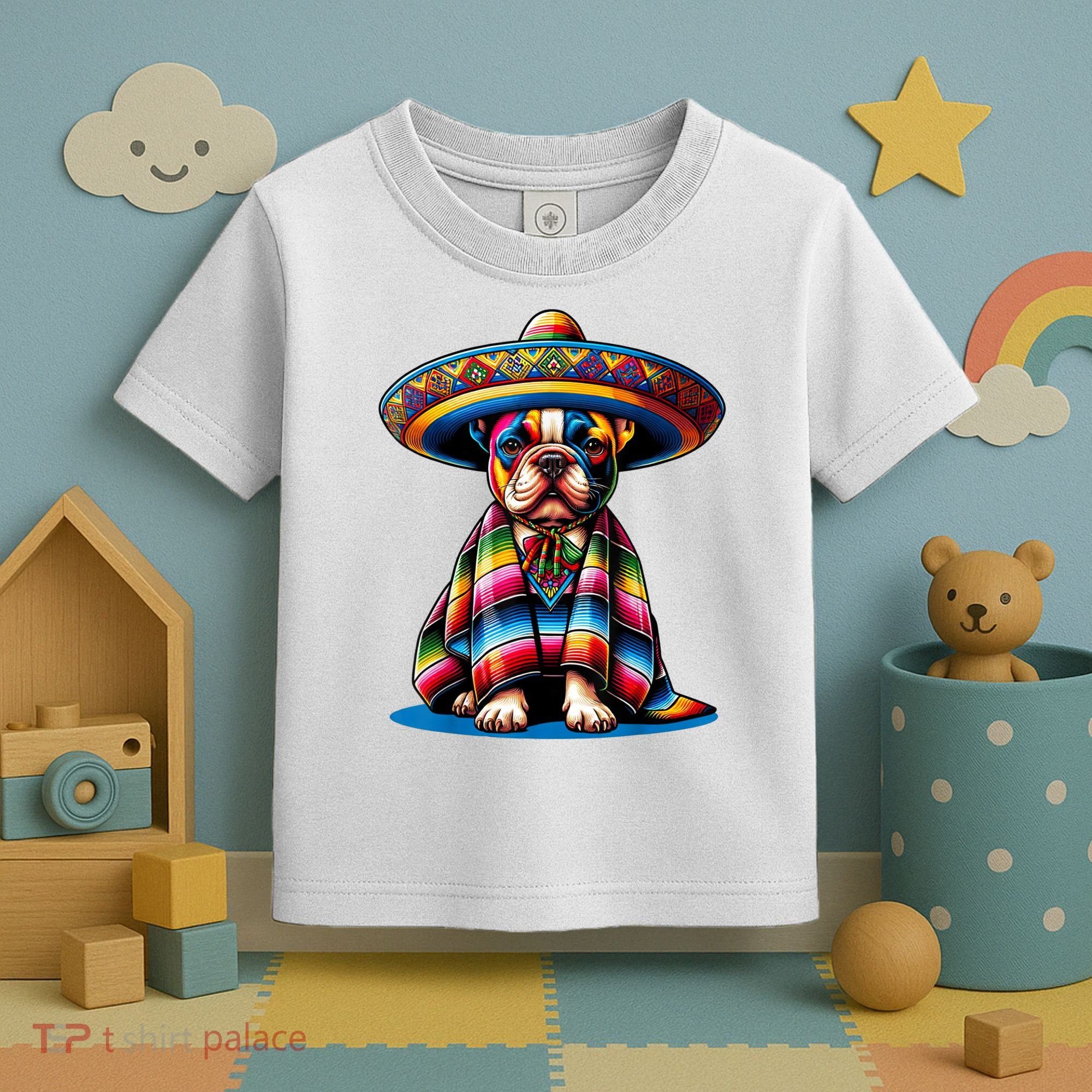 Sombrero Tacos Fiesta French Bulldog Lover Cinco De Mayo Toddler T-Shirt