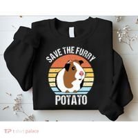 Save The Furry Potato Funny Guinea Pig Sweatshirt thumb 2