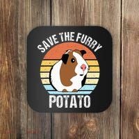 Save The Furry Potato Funny Guinea Pig Coaster thumb 0