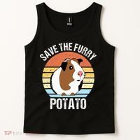 Save The Furry Potato Funny Guinea Pig Tank Top thumb 2