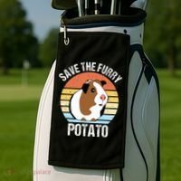 Save The Furry Potato Funny Guinea Pig Golf Towel thumb 2