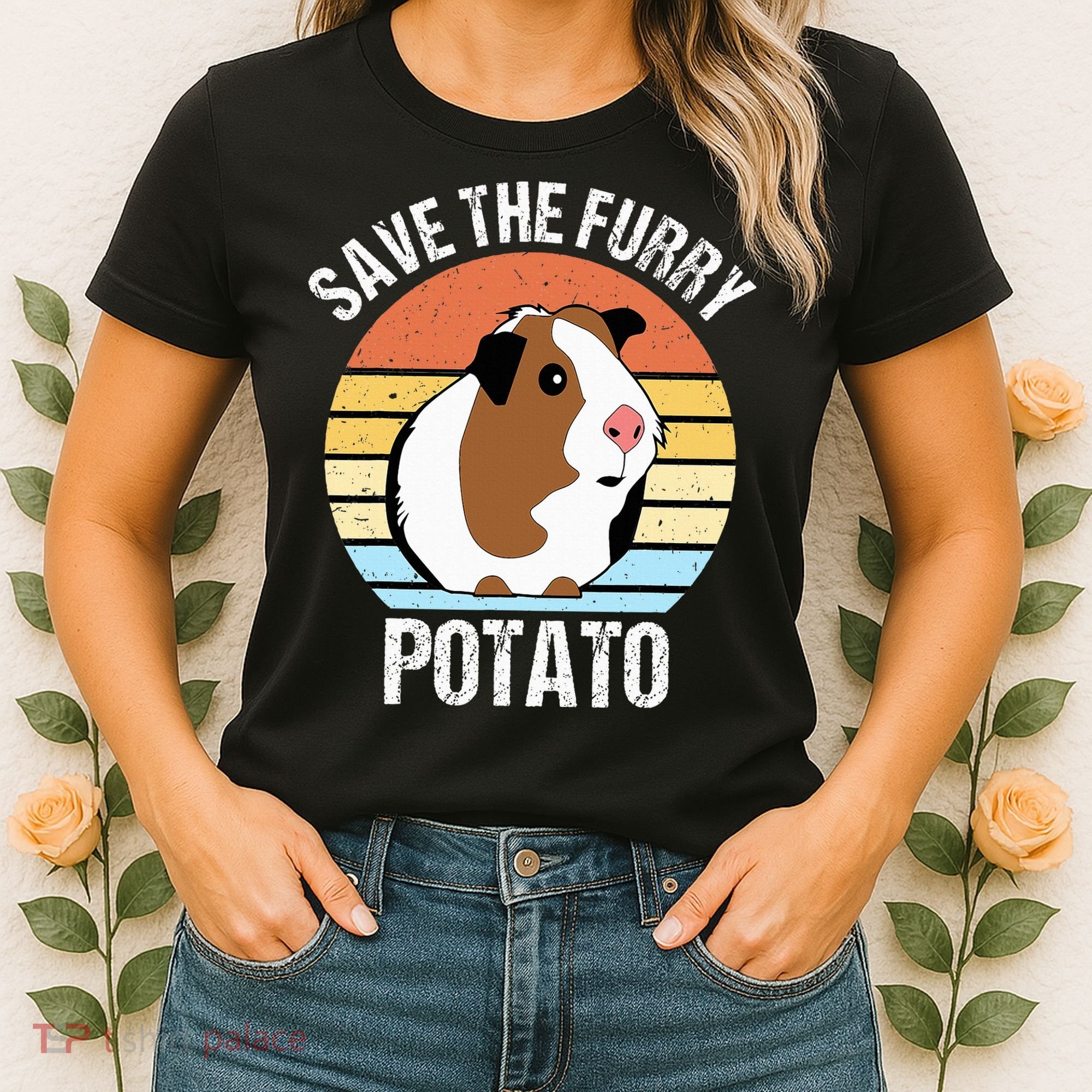 Save The Furry Potato Funny Guinea Pig Women's T-Shirt