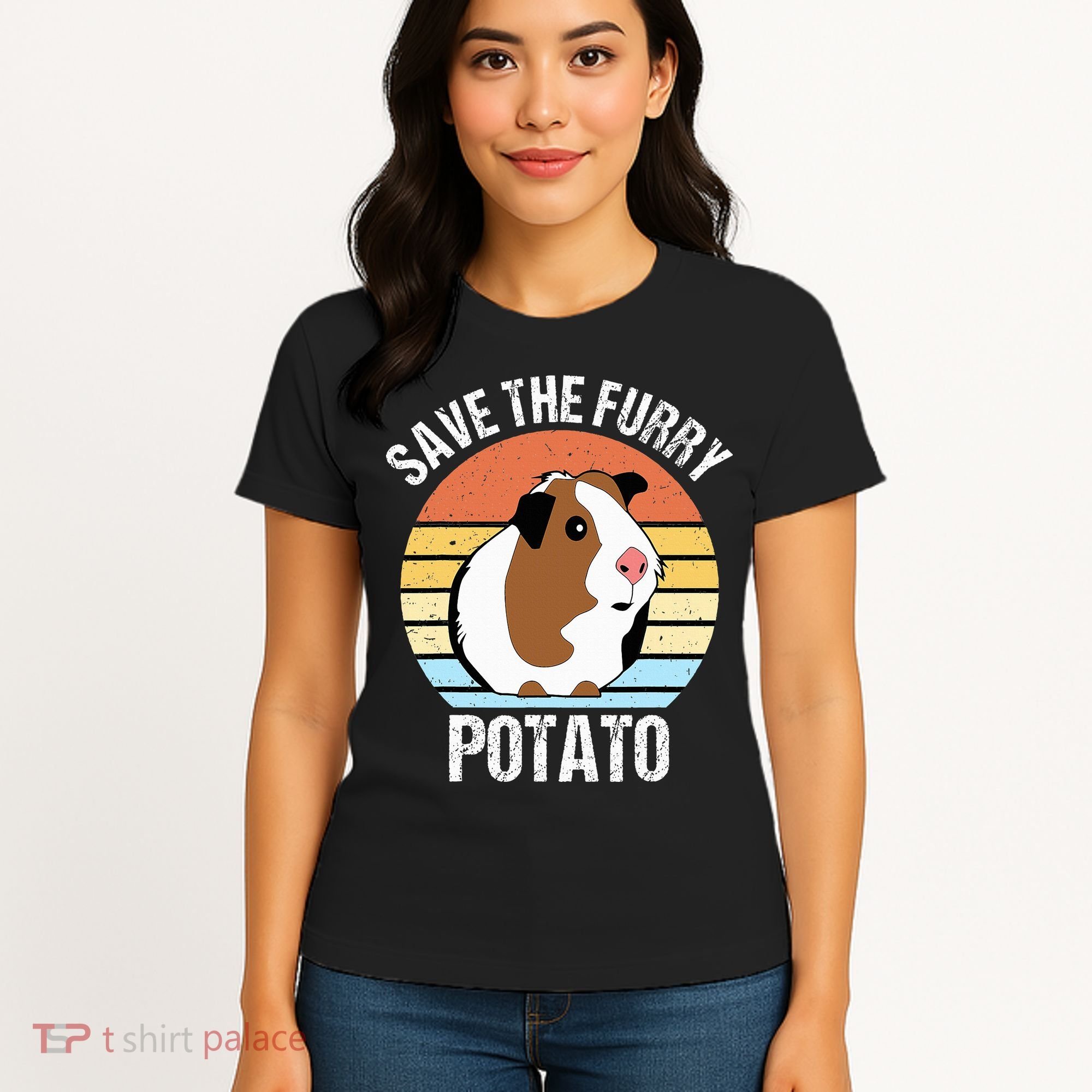 Save The Furry Potato Funny Guinea Pig Women's T-Shirt