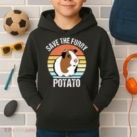 Save The Furry Potato Funny Guinea Pig Kids Hoodie thumb 2
