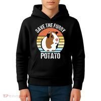 Save The Furry Potato Funny Guinea Pig Kids Hoodie thumb 4