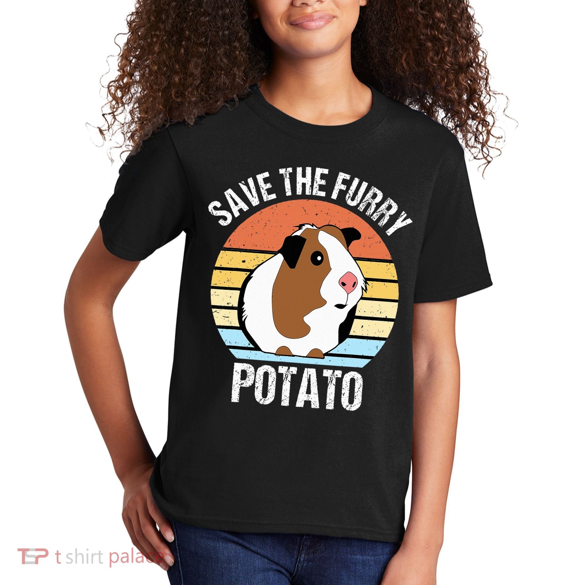 Save The Furry Potato Funny Guinea Pig Kids T-Shirt