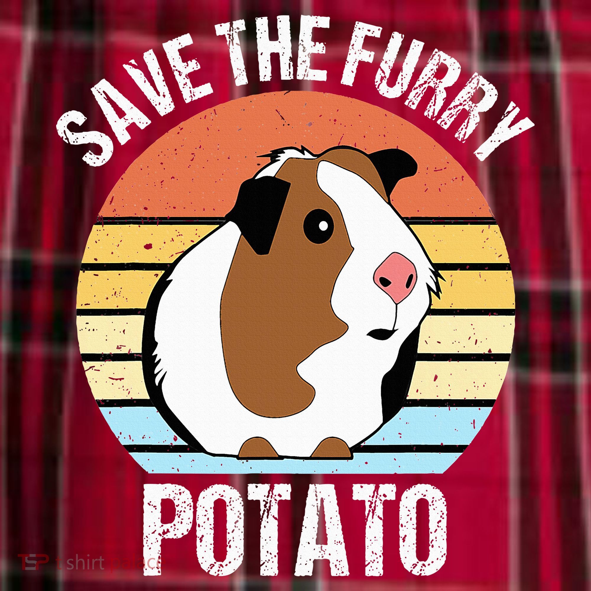 Save The Furry Potato Funny Guinea Pig Women's Flannel Plaid Pajama Pants