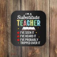 Substitute Teacher Funny Saying School Gift Coaster thumb 0