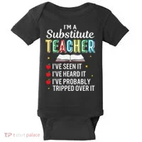 Substitute Teacher Funny Saying School Gift Baby Bodysuit thumb 0