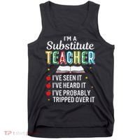 Substitute Teacher Funny Saying School Gift Tank Top thumb 0