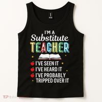 Substitute Teacher Funny Saying School Gift Tank Top thumb 2