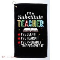 Substitute Teacher Funny Saying School Gift Golf Towel thumb 0