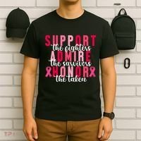 Support The Fighters Admire The Survivors Honor The Taken Breast Cancer T-Shirt thumb 6
