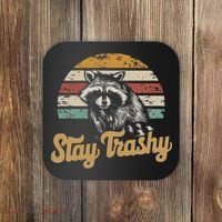Stay Trashy Funny Opossum Raccoon Internet Memes Funny Meme Coaster thumb 0