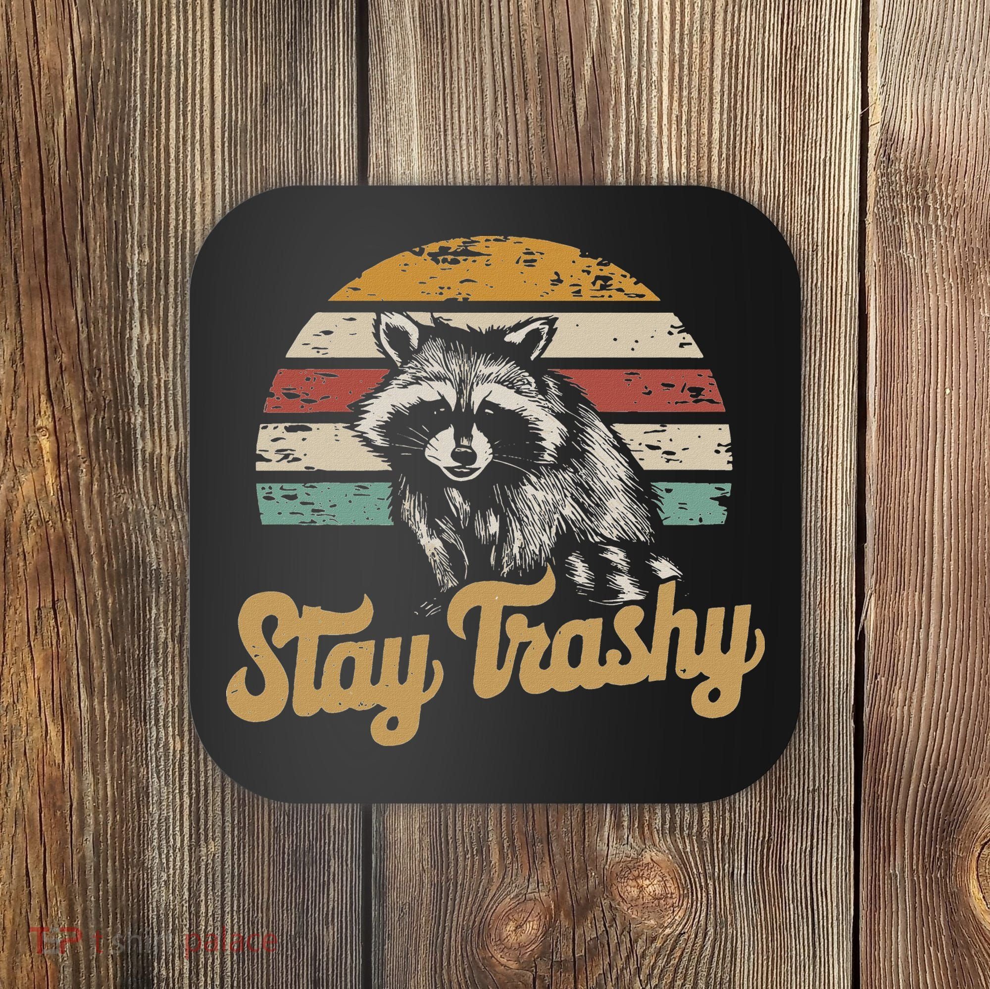 Stay Trashy Funny Opossum Raccoon Internet Memes Funny Meme Coaster