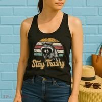 Stay Trashy Funny Opossum Raccoon Internet Memes Funny Meme Women's Tank Top thumb 2