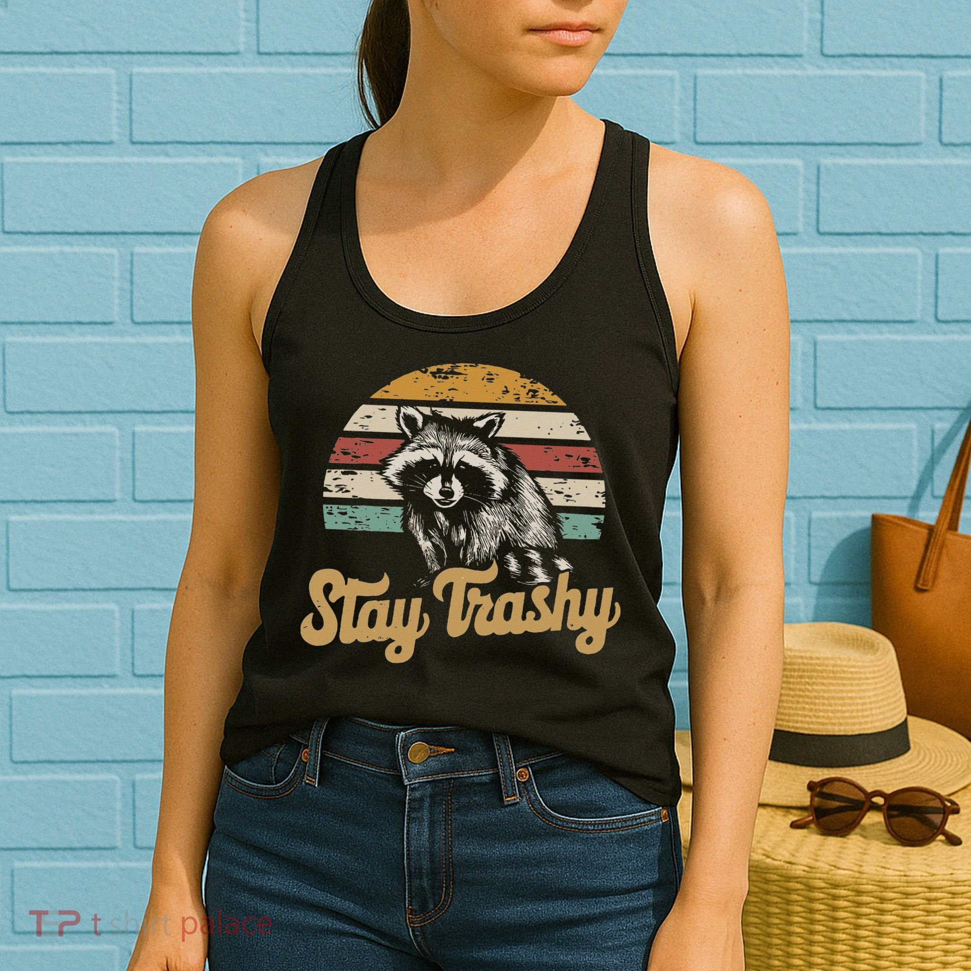 Stay Trashy Funny Opossum Raccoon Internet Memes Funny Meme Women's Tank Top
