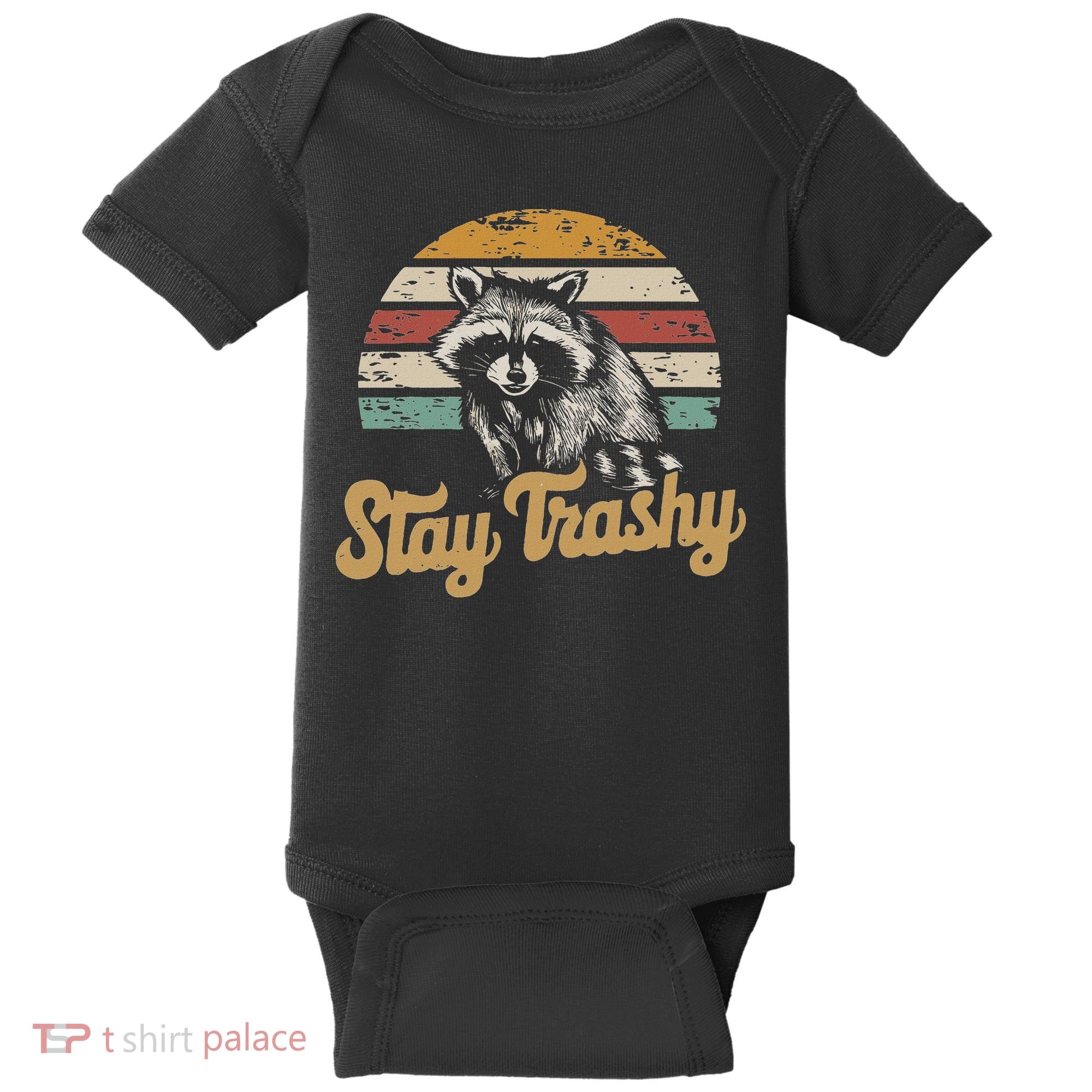 Stay Trashy Funny Opossum Raccoon Internet Memes Funny Meme Baby Bodysuit