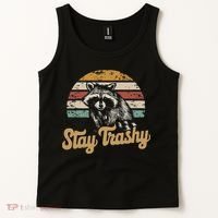 Stay Trashy Funny Opossum Raccoon Internet Memes Funny Meme Tank Top thumb 2