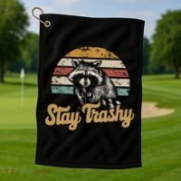 Stay Trashy Funny Opossum Raccoon Internet Memes Funny Meme Golf Towel thumb 1