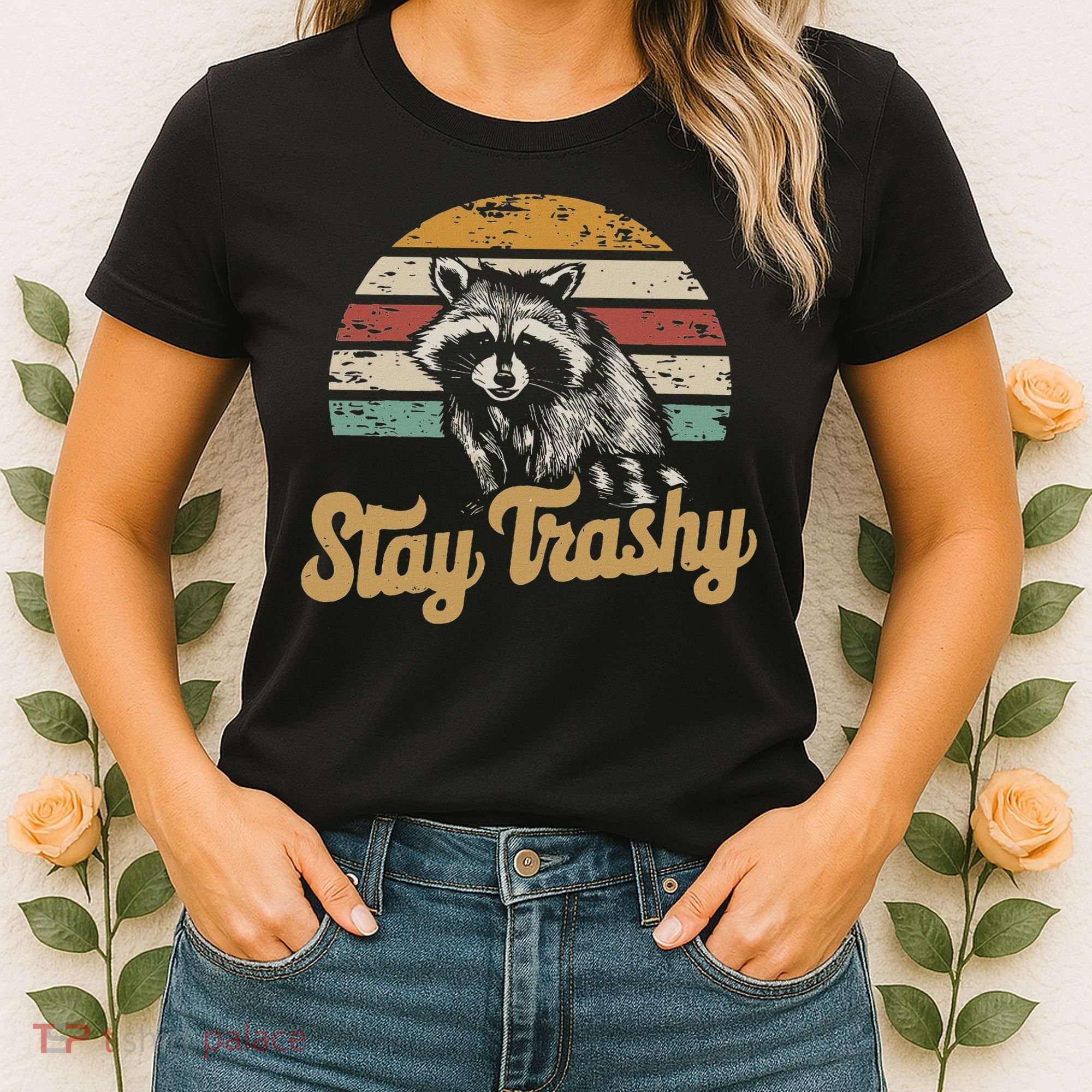 Stay Trashy Funny Opossum Raccoon Internet Memes Funny Meme Women's T-Shirt