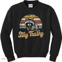 Stay Trashy Funny Opossum Raccoon Internet Memes Funny Meme Kids Sweatshirt thumb 0