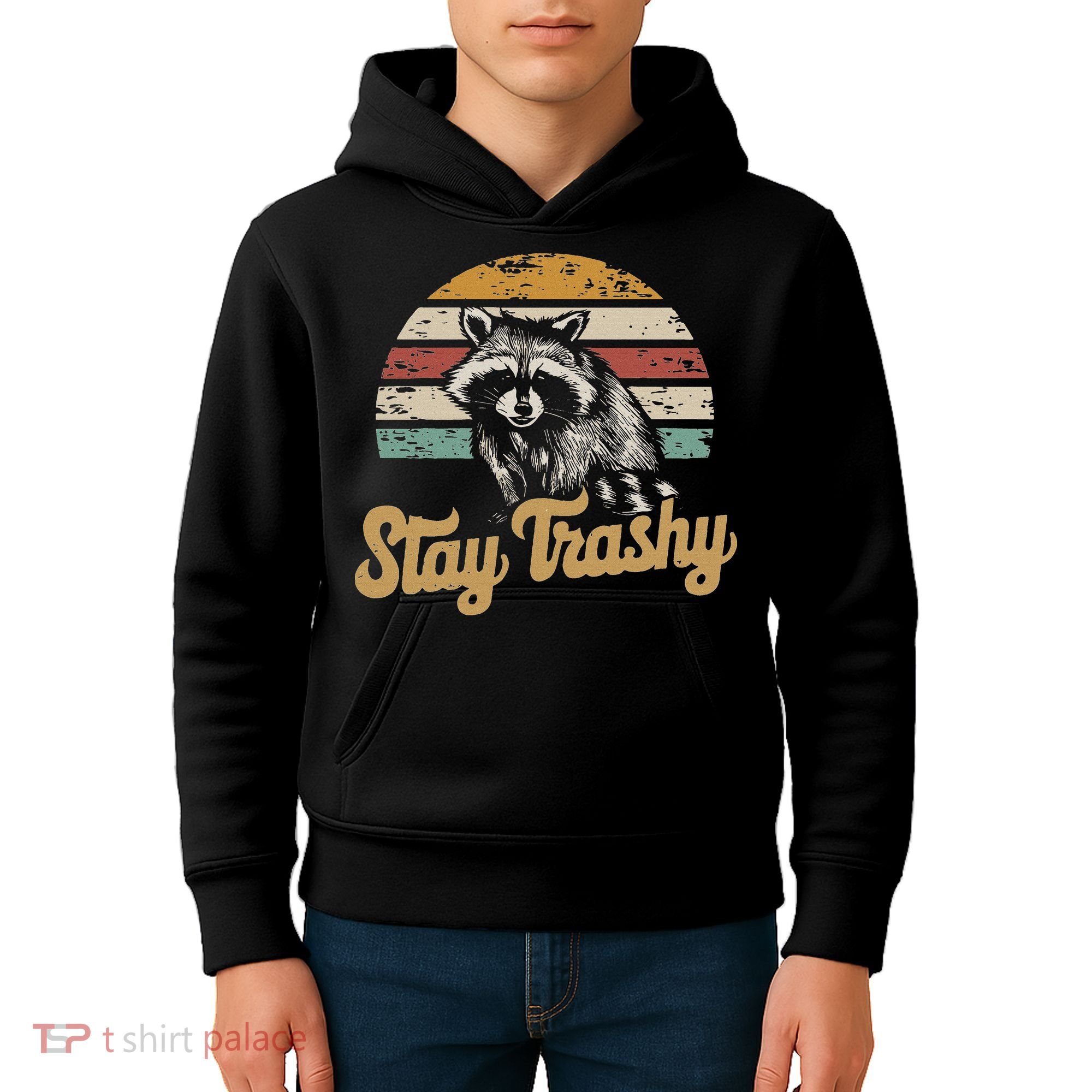 Stay Trashy Funny Opossum Raccoon Internet Memes Funny Meme Kids Hoodie