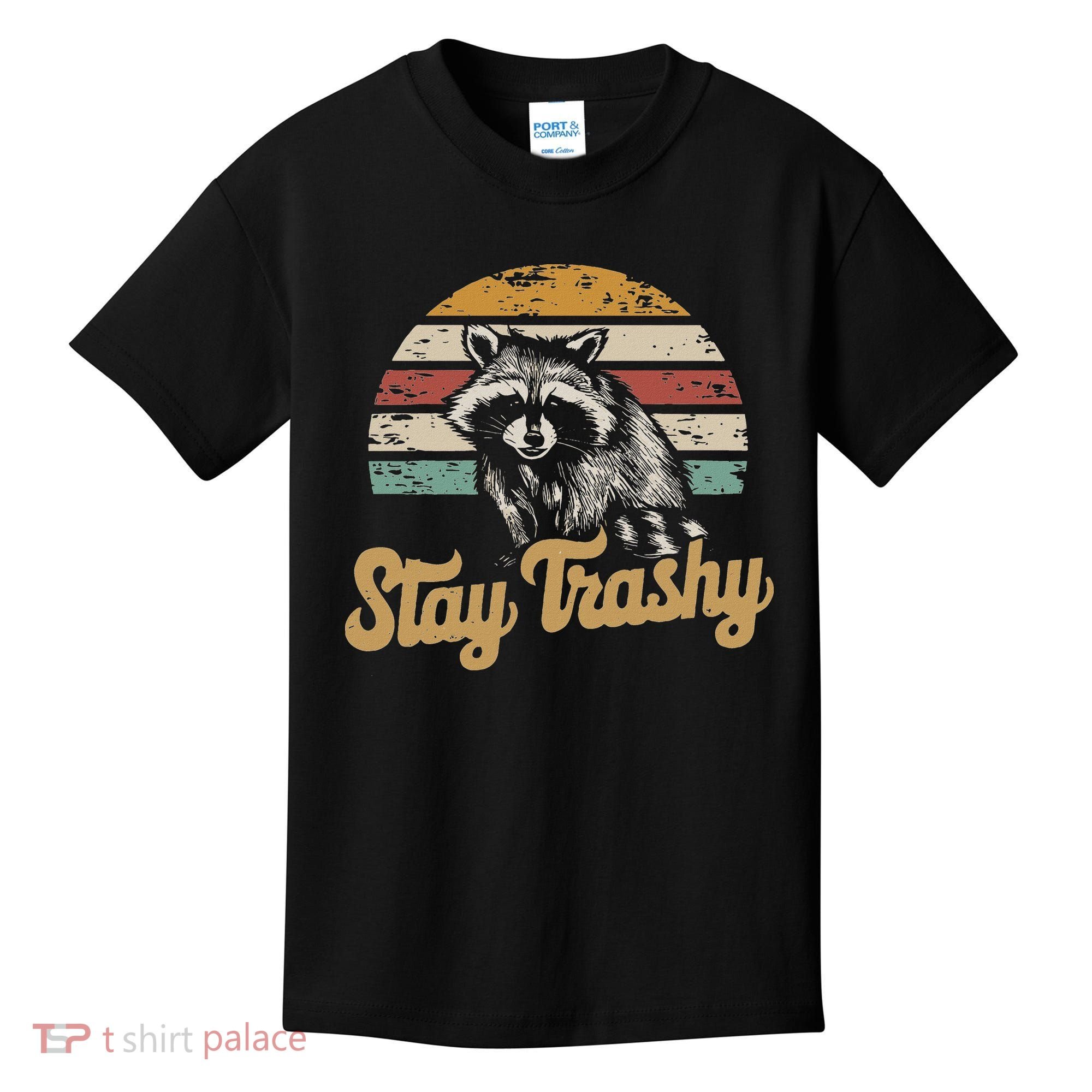 Stay Trashy Funny Opossum Raccoon Internet Memes Funny Meme Kids T-Shirt