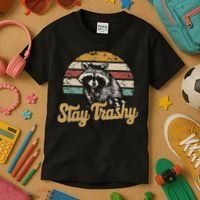 Stay Trashy Funny Opossum Raccoon Internet Memes Funny Meme Kids T-Shirt thumb 3