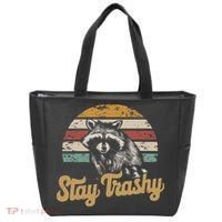 Stay Trashy Funny Opossum Raccoon Internet Memes Funny Meme Tote Bag thumb 0