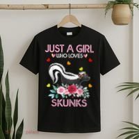 Skunk Tees For Women Grils Gift Just A Girl Who Loves Skunks T-Shirt thumb 2