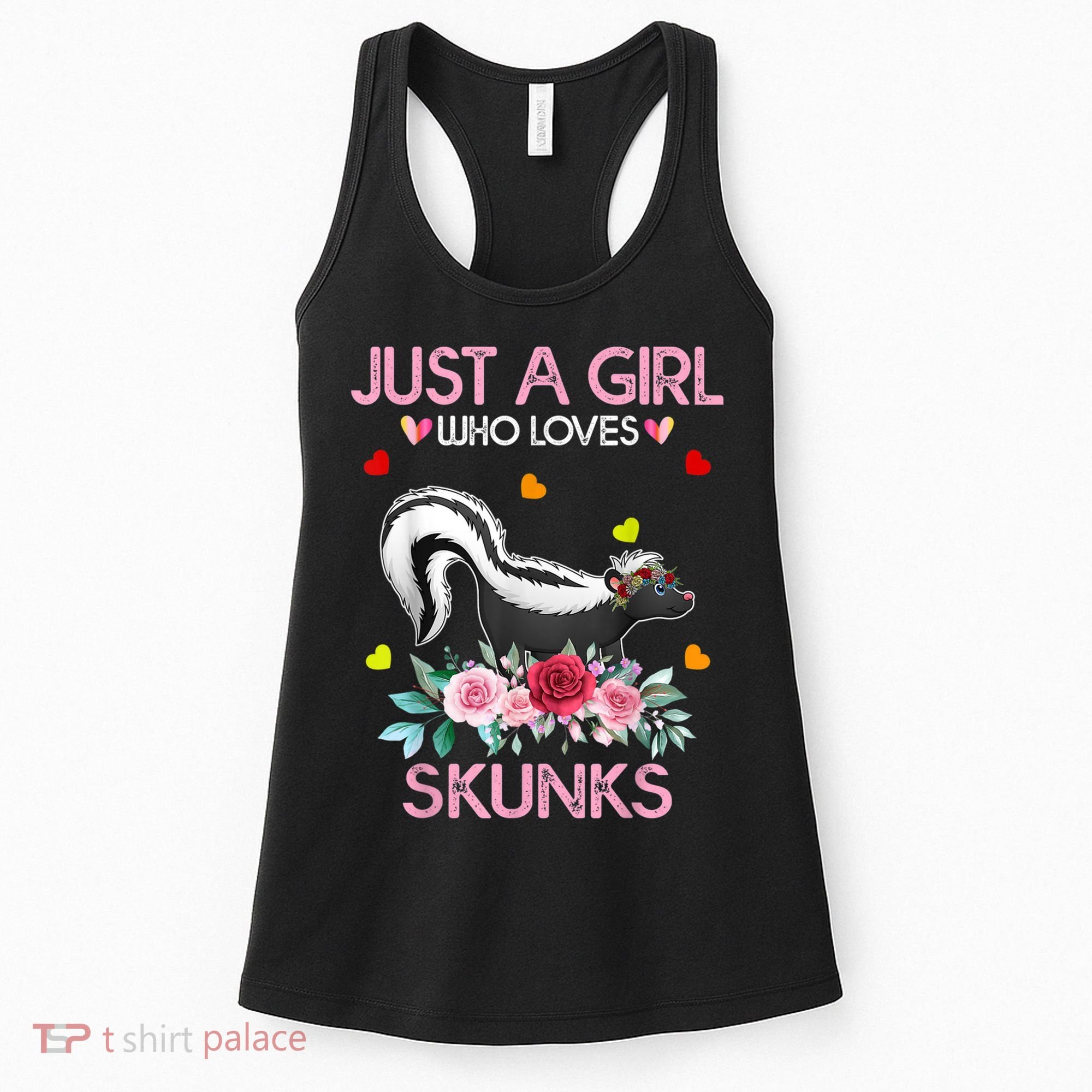 Skunk Tees For Women Grils Gift Just A Girl Who Loves Skunks Women's Tank Top