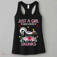 Skunk Tees For Women Grils Gift Just A Girl Who Loves Skunks Women's Tank Top thumb 3