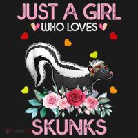 Skunk Tees For Women Grils Gift Just A Girl Who Loves Skunks Women's Tank Top thumb 5