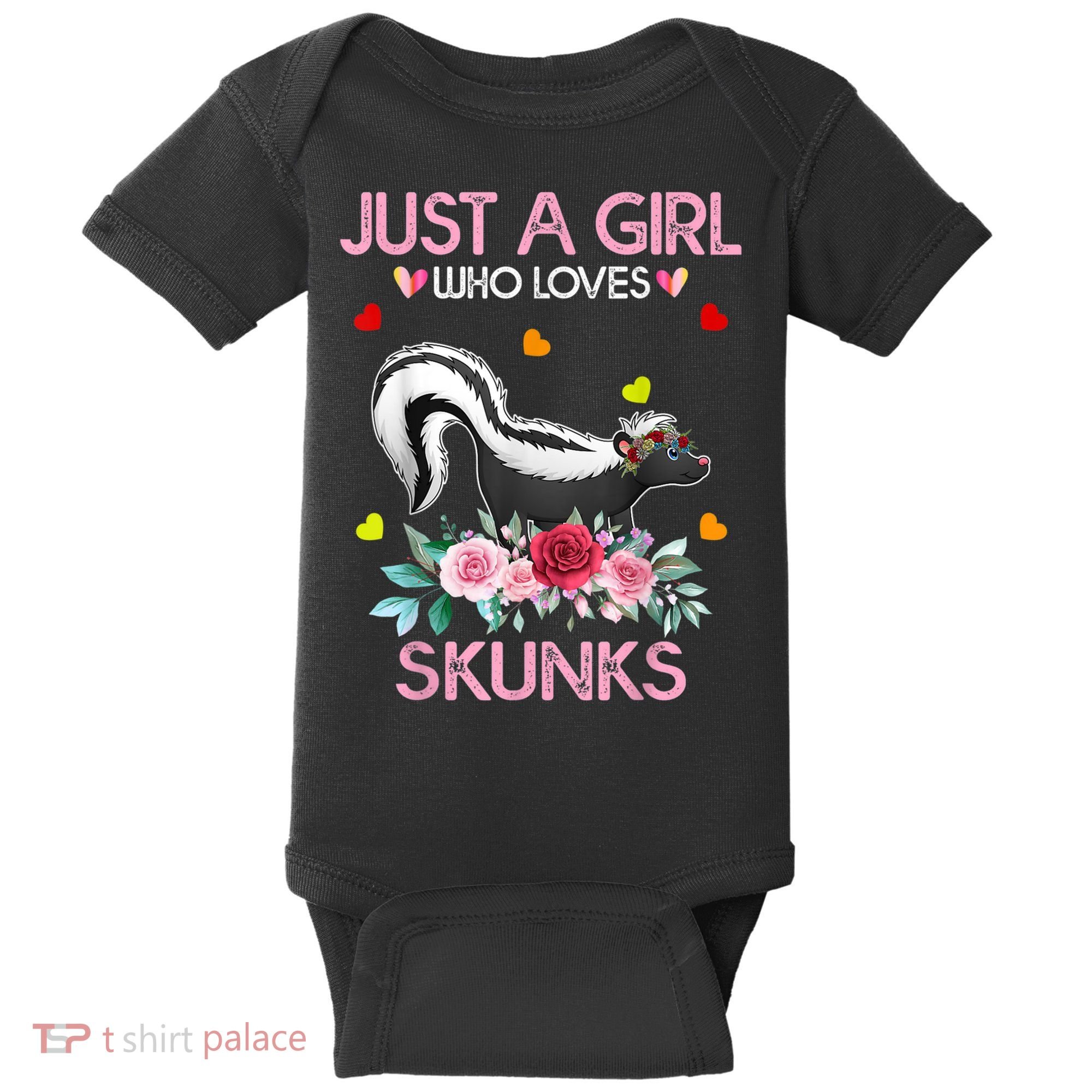 Skunk Tees For Women Grils Gift Just A Girl Who Loves Skunks Baby Bodysuit