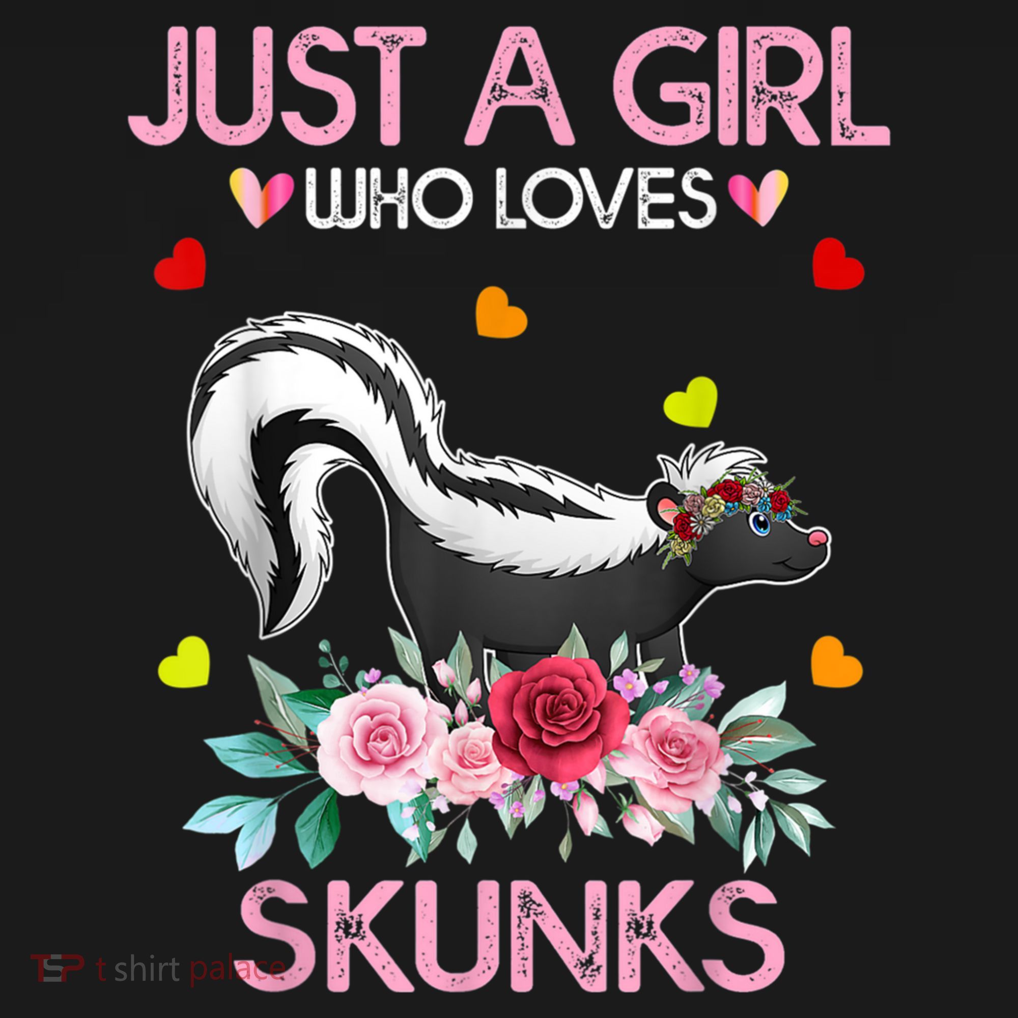 Skunk Tees For Women Grils Gift Just A Girl Who Loves Skunks Women's T-Shirt
