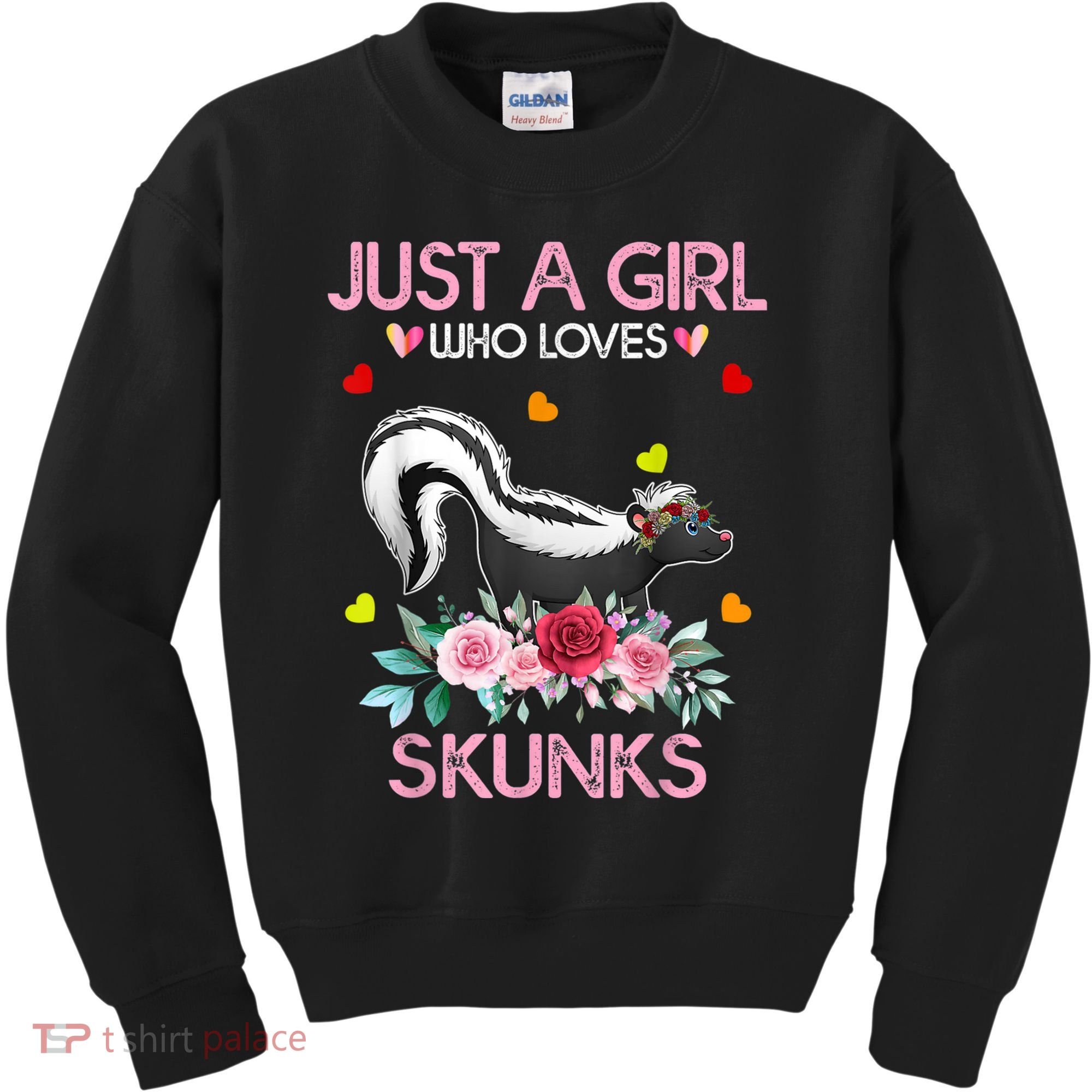 Skunk Tees For Women Grils Gift Just A Girl Who Loves Skunks Kids Sweatshirt