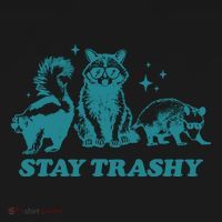 Stay Trashy Funny Raccoon Opossum Skunk Trash Panda Meme Backpack thumb 2