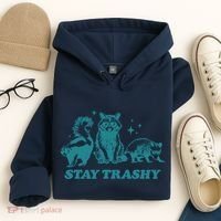 Stay Trashy Funny Raccoon Opossum Skunk Trash Panda Meme Hoodie thumb 4
