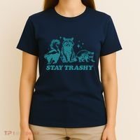 Stay Trashy Funny Raccoon Opossum Skunk Trash Panda Meme T-Shirt thumb 4